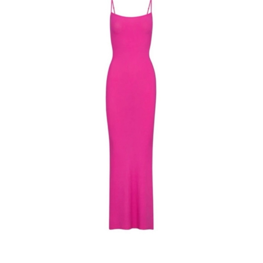 Skims hot pink soft lounge maxi dress NWT